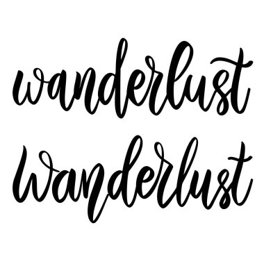 Seyahat tutkusu. Beyaz arka planda harf cümlesi. Tebrik kartı, tişört ve poster için tasarım elemanı. Vektör illüstrasyonu