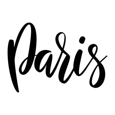 Paris mi? Beyaz arka planda harf cümlesi. Tebrik kartı, tişört ve poster için tasarım elemanı. Vektör illüstrasyonu