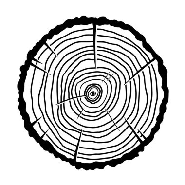 Tek renk şeklinde ahşap kesimi. Poster, amblem, işaret, logo, etiket tasarımı. Vektör illüstrasyonu