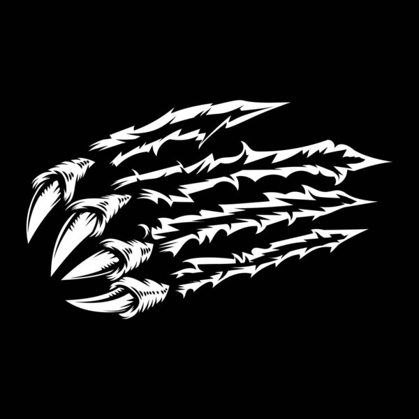 Monster claws scratching background. For poster, t shirt, decoration. Vector illustration