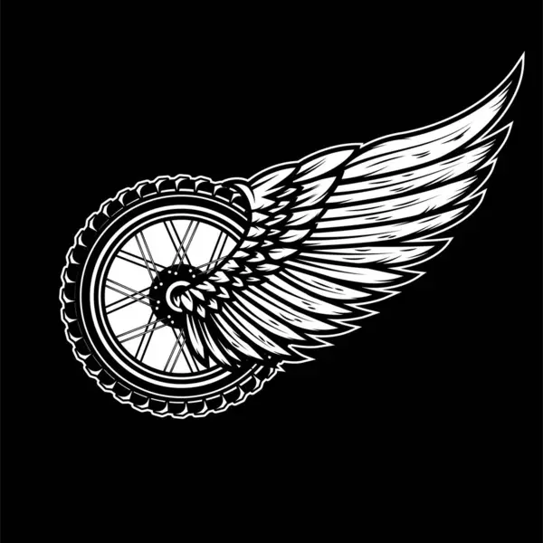 Flügelrad Monochromen Stil Gestaltungselement Für Logo Etikett Schild Emblem Vektorillustration — Stockvektor