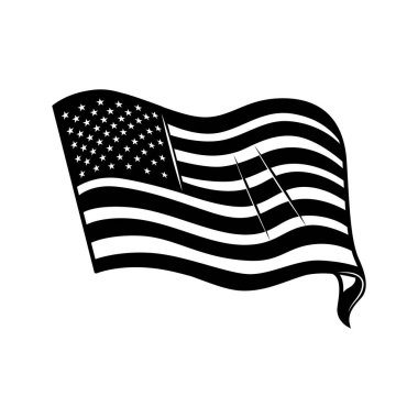 Amerikan bayrağının resmi. Poster, kart, pankart, işaret, logo için tasarım elemanı. Vektör illüstrasyonu