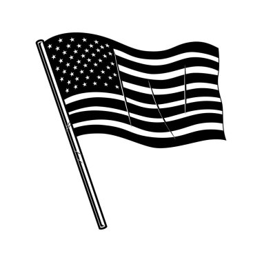 Amerikan bayrağının resmi. Poster, kart, pankart, işaret, logo için tasarım elemanı. Vektör illüstrasyonu