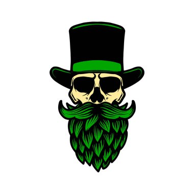 Bira sakallı kafa. Vektör illüstrasyonu