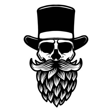 Bira sakallı kafa. Vektör illüstrasyonu