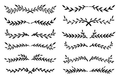 Çiçek desenleri klasik tarzda dizilmiş. Dekorasyon için tasarım ögesi. Vektör illüstrasyonu