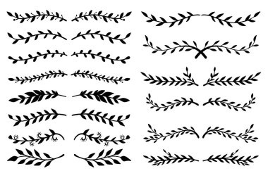 Çiçek desenleri klasik tarzda dizilmiş. Dekorasyon için tasarım ögesi. Vektör illüstrasyonu