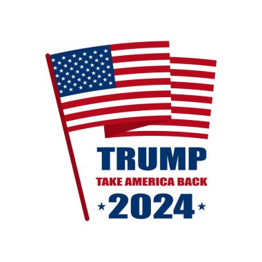 Trump reelection in 2024. Trump 2024. Vector illustration clipart