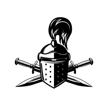 Kılıçlı şövalye miğferi. Kılıçlı savaşçı miğferi. Tasarım ögesi