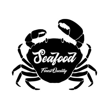 Antika yengeç eti etiketi. Yengeç eti. Deniz ürünleri amblemi