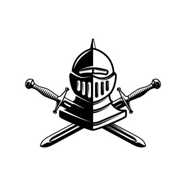 Kılıçlı şövalye miğferi. Kılıçlı savaşçı miğferi. Tasarım ögesi