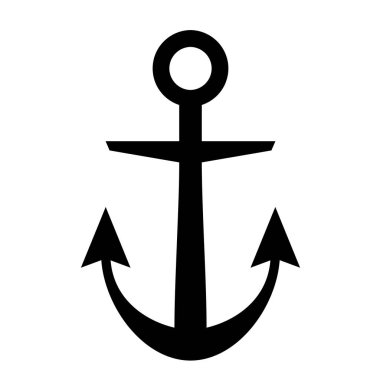 Beyaz arka planda izole edilmiş eski çapa tasviri. Denizcilik çapası