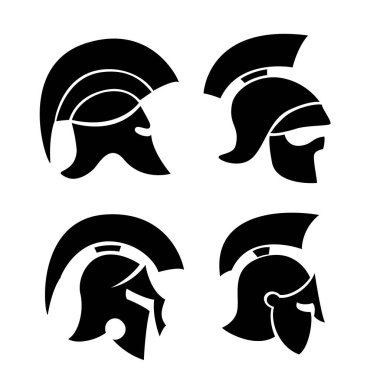 Spartan Dümen Varyasyonları beyaz arkaplanda izole edildi. Logo tasarım şablonu. Vektör illüstrasyonu.