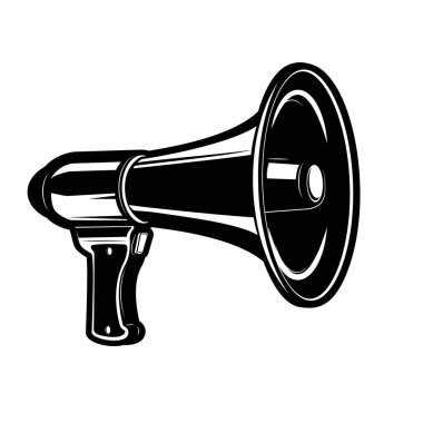 Megafon monokrom simgesi beyaz arka plan üzerinde izole. Megafon simgesi. 