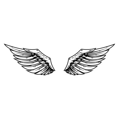 Dövme veya maskot tasarımı için hanedan kanatları