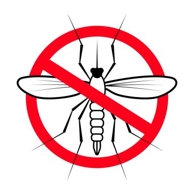 Moskit dur işaretiyle. Sivrisinek tehlikesi. Zika virüsü.