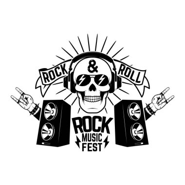 Rock festivali broşürü. Rock 'n roll partisi