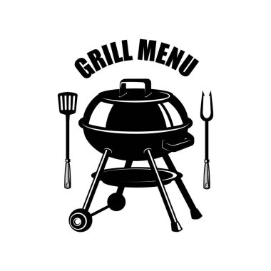 BBQ amblemi, rozet. Izgara partisi. Vektör illüstrasyonu