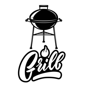 bbq Grill 'in çizimleri. Amblem, imza, menü, ihlal için tasarım ögesi.