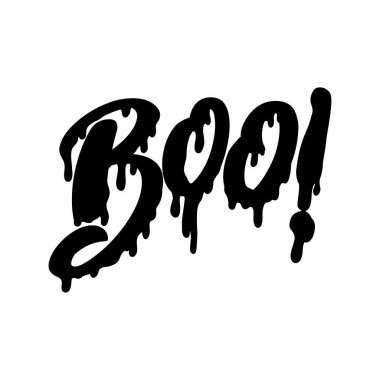 Yuh! Cadılar Bayramı teması. Harf cümlesi beyaza izole edilmiş. Vektör illüstrasyonu