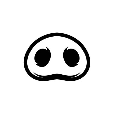 Beyaz arka planda izole edilmiş domuz burnu tasviri. Poster, menü, kart için tasarım ögesi.