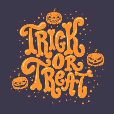 Şeker mi şaka mı? Moda tarzında harfler. Amblem, işaret, pankart için tasarım elemanı. Vektör illüstrasyonu