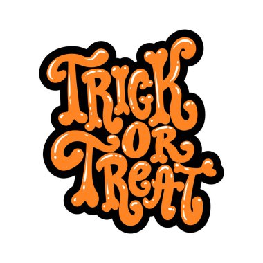 Şeker mi şaka mı? Moda tarzında harfler. Amblem, işaret, pankart için tasarım elemanı. Vektör illüstrasyonu