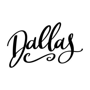 Dallas, el yazısı, poster tasarımı, kaligrafi vektör çizimi