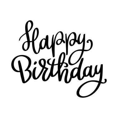 Doğum günün kutlu olsun, el yazısı, poster tasarımı, hat vektörü çizimi