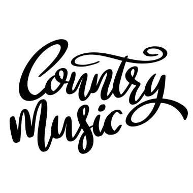 Country music. Lettering phrase isolated on white background.