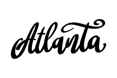 Atlanta 'da. Harf cümlesi beyaz arkaplanda izole edildi.