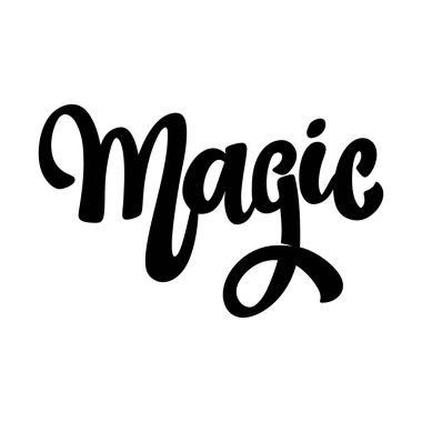 Sihir. Harf cümlesi beyaz arkaplanda izole edildi.