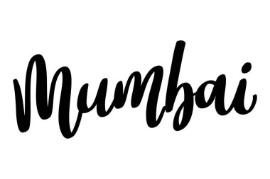 Mumbai mi? Harf cümlesi beyaz arkaplanda izole edildi