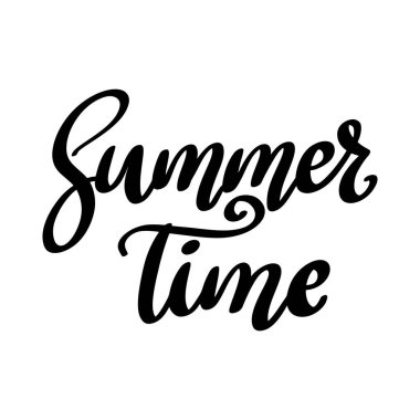 Yaz zamanı. Harf cümlesi beyaz arkaplanda izole edildi