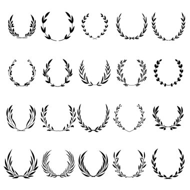 El çizimi çiçek çelenkleri. Dekorasyon için tasarım ögesi. Vektör illüstrasyonu