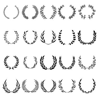 El çizimi çiçek çelenkleri. Dekorasyon için tasarım ögesi. Vektör illüstrasyonu