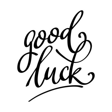 İyi şanslar. Beyaz arkaplanda harf cümlesi izole edildi. Vektör illüstrasyonu