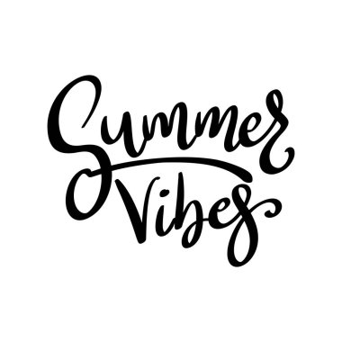 Yaz titreşimleri Harfleme ifadesi beyaz arka planda izole. Vektör illüstrasyonu