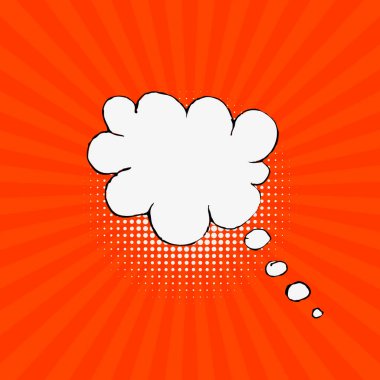 Güneş patlaması arka planında boş konuşma balonu. Poster ve el ilanları için tasarım ögesi. 