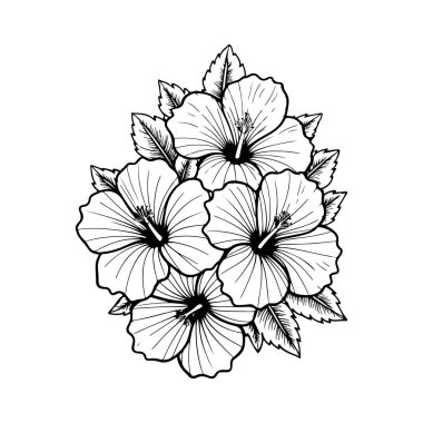 Beyaz arka planda izole edilmiş amber çiçeği tasviri. Tasarım ögesi