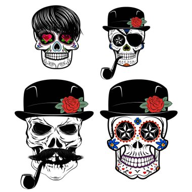 Sakallı ve tüttüren bir kafatası.