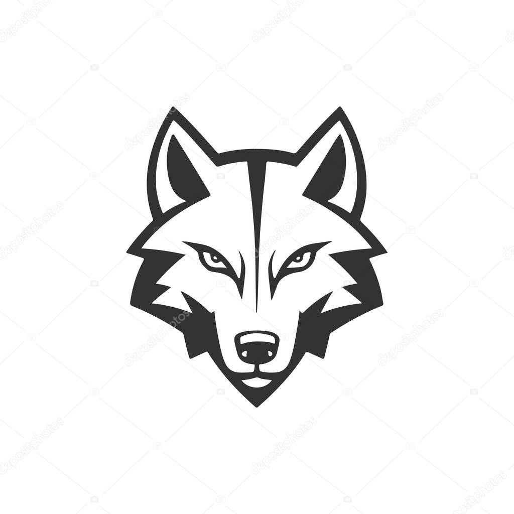 Wolf head. Design element for sport team logo, emblem, badge, mascot.