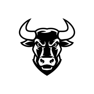 Stil oyma içinde baş boğa. Tasarım öğesi logosu, etiket, arma, işaret, poster için. Vektör görüntü