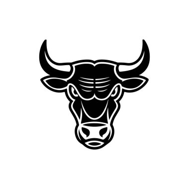 Stil oyma içinde baş boğa. Tasarım öğesi logosu, etiket, arma, işaret, poster için. Vektör görüntü