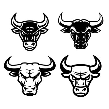 Stil oyma içinde baş boğa. Tasarım öğesi logosu, etiket, arma, işaret, poster için. Vektör görüntü