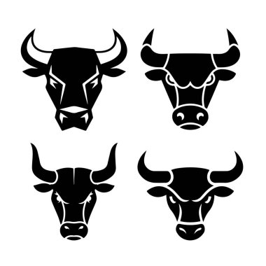 Stil oyma içinde baş boğa. Tasarım öğesi logosu, etiket, arma, işaret, poster için. Vektör görüntü