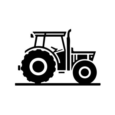 Retro traktör ikonları seti. Logo, etiket, amblem ve işaret için tasarım elemanları. Vektör illüstrasyonu