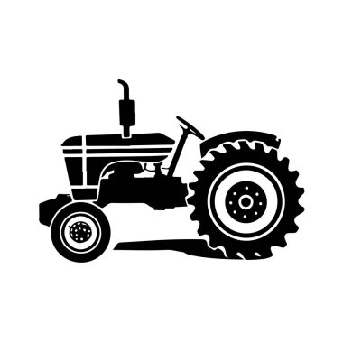 Retro traktör ikonları seti. Logo, etiket, amblem ve işaret için tasarım elemanları. Vektör illüstrasyonu