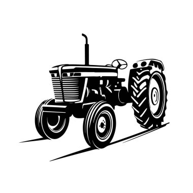 Retro traktör ikonları seti. Logo, etiket, amblem ve işaret için tasarım elemanları. Vektör illüstrasyonu