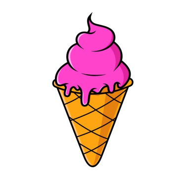 Dondurma tasviri. Logo, işaret ve amblem için tasarım elemanı. Vektör illüstrasyonu